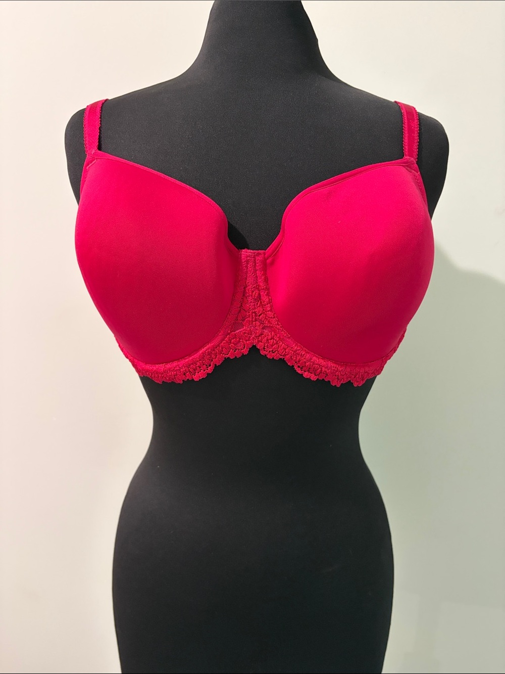 Wacoal Red Lace-Trim Underwire T-Shirt Bra - Women Intimates - Size 38DDD